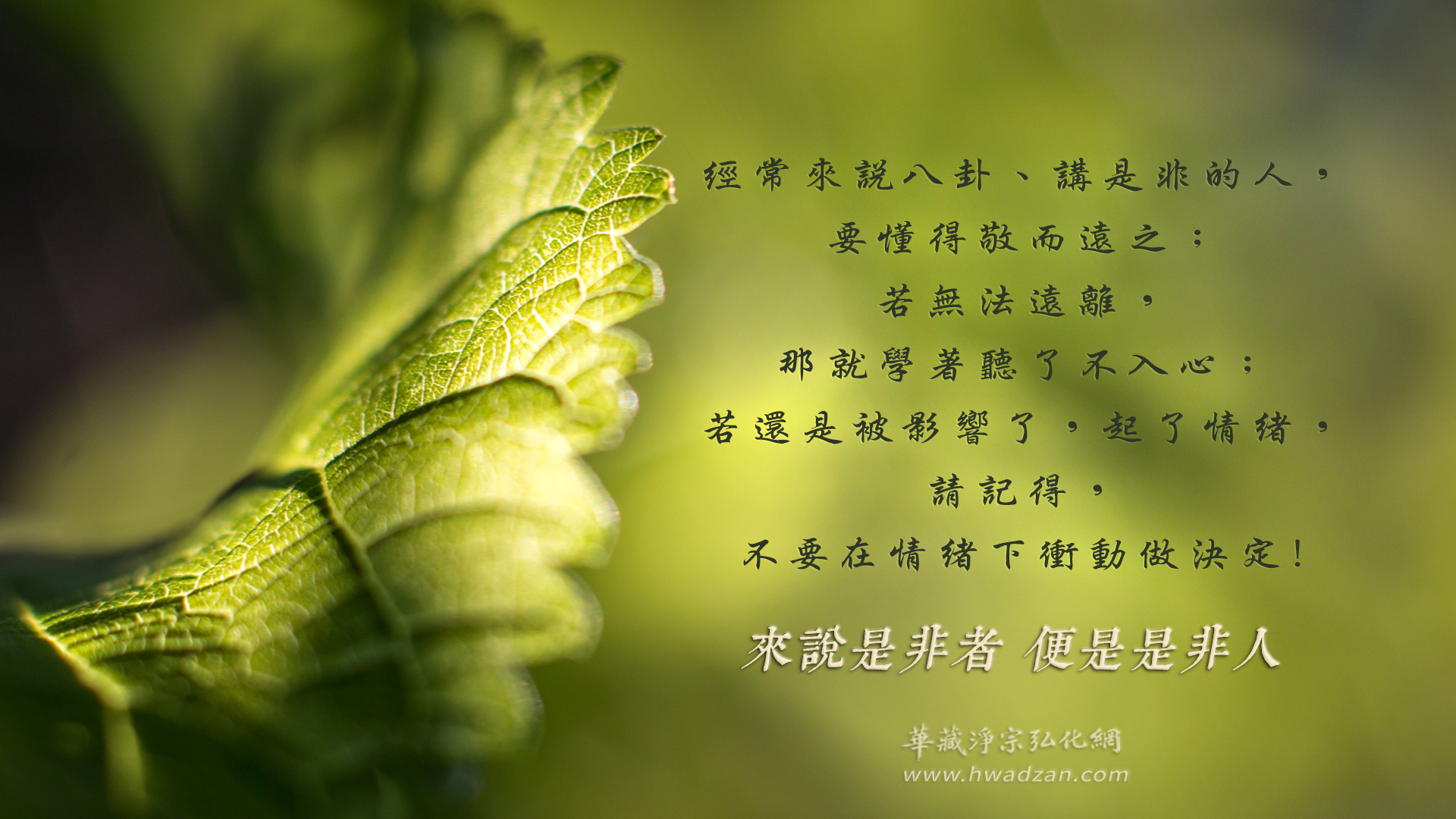 來說是非者 便是是非人